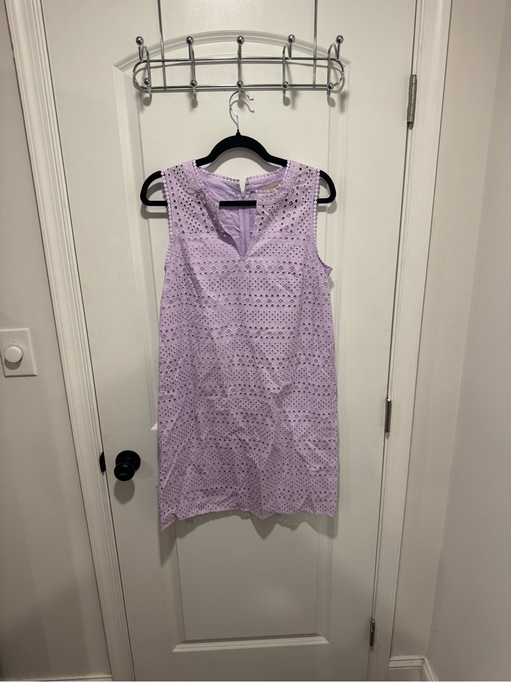 LOFT Lavender Eyelet Midi Dress